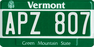 VT license plate APZ807