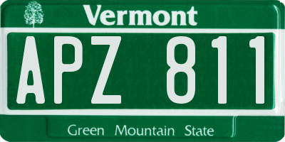 VT license plate APZ811