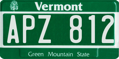 VT license plate APZ812