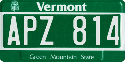 VT license plate APZ814