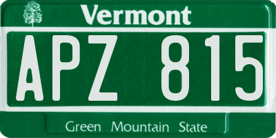 VT license plate APZ815
