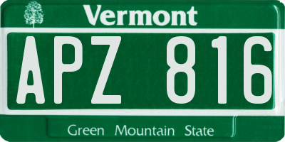 VT license plate APZ816