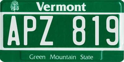 VT license plate APZ819