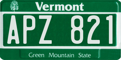 VT license plate APZ821