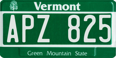 VT license plate APZ825