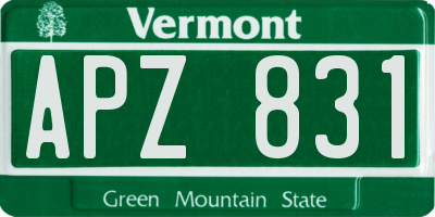 VT license plate APZ831