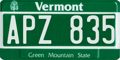 VT license plate APZ835