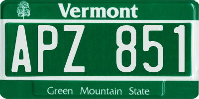 VT license plate APZ851