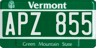 VT license plate APZ855