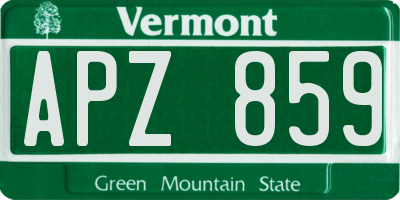 VT license plate APZ859