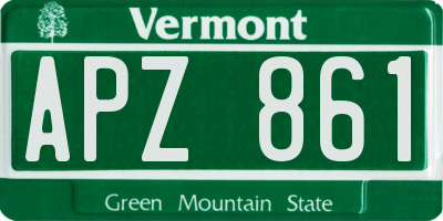 VT license plate APZ861