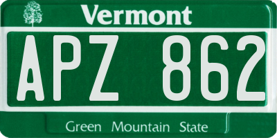 VT license plate APZ862