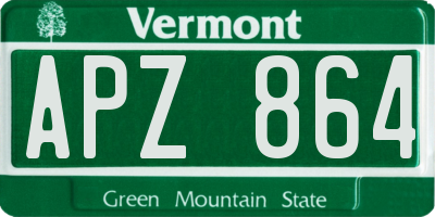 VT license plate APZ864