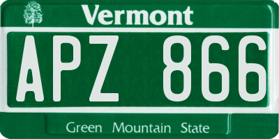 VT license plate APZ866
