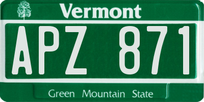 VT license plate APZ871
