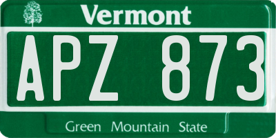 VT license plate APZ873