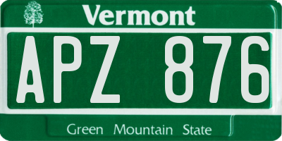 VT license plate APZ876