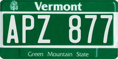 VT license plate APZ877