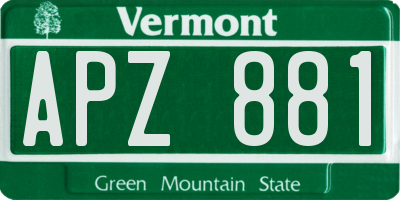 VT license plate APZ881
