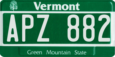 VT license plate APZ882