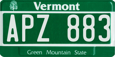VT license plate APZ883