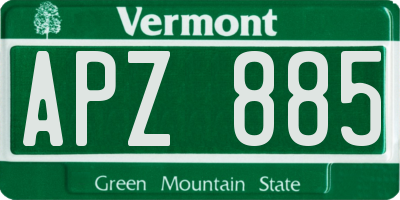 VT license plate APZ885