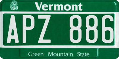 VT license plate APZ886