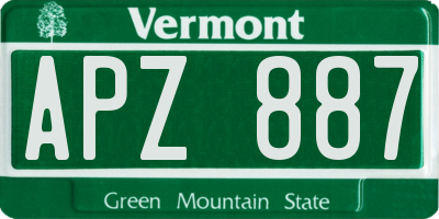 VT license plate APZ887