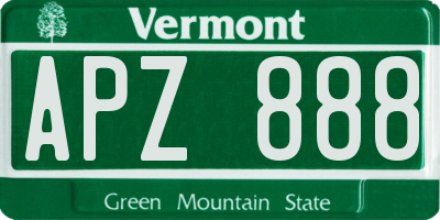 VT license plate APZ888