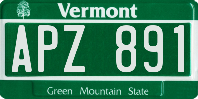 VT license plate APZ891