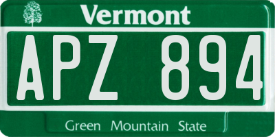 VT license plate APZ894
