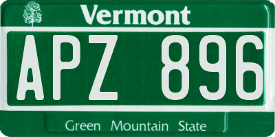 VT license plate APZ896