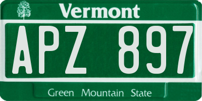 VT license plate APZ897