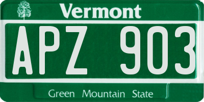 VT license plate APZ903