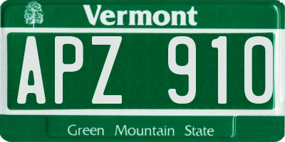 VT license plate APZ910