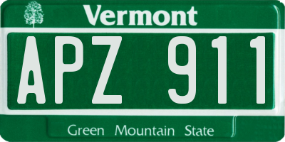 VT license plate APZ911