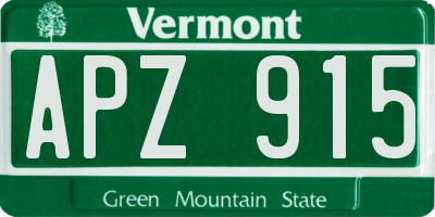 VT license plate APZ915