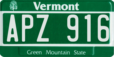VT license plate APZ916