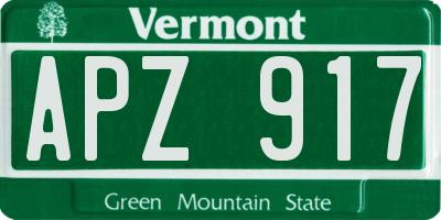 VT license plate APZ917