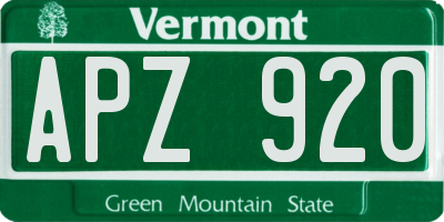 VT license plate APZ920