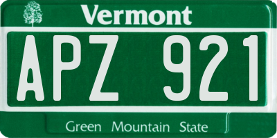 VT license plate APZ921
