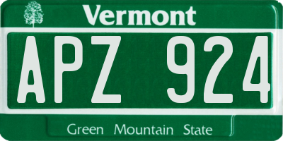 VT license plate APZ924