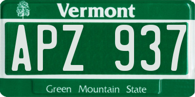VT license plate APZ937