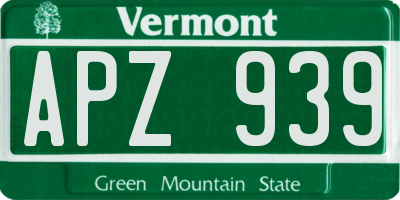 VT license plate APZ939