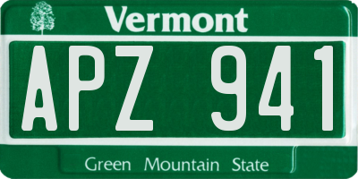 VT license plate APZ941