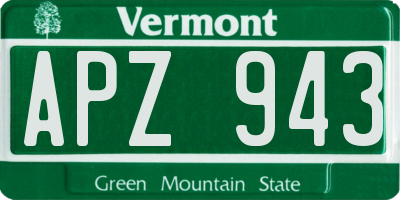 VT license plate APZ943