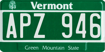 VT license plate APZ946
