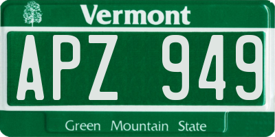 VT license plate APZ949