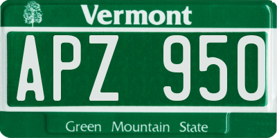 VT license plate APZ950