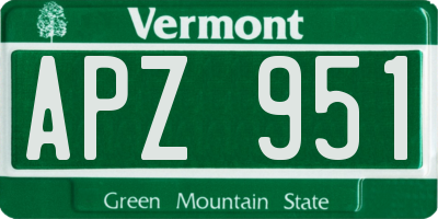 VT license plate APZ951